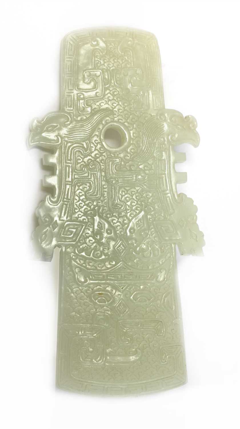 Lot 64 - A Chinese jade plaque