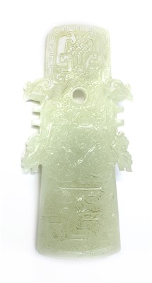 Lot 64 - A Chinese jade plaque
