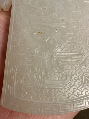 Lot 64 - A Chinese jade plaque