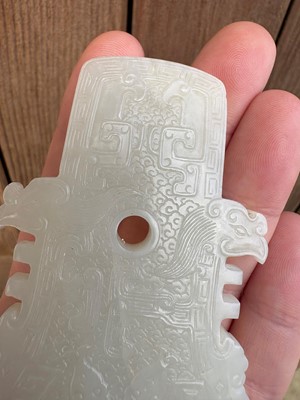 Lot 64 - A Chinese jade plaque