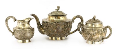 Lot 125 - A Chinese silver tea set
