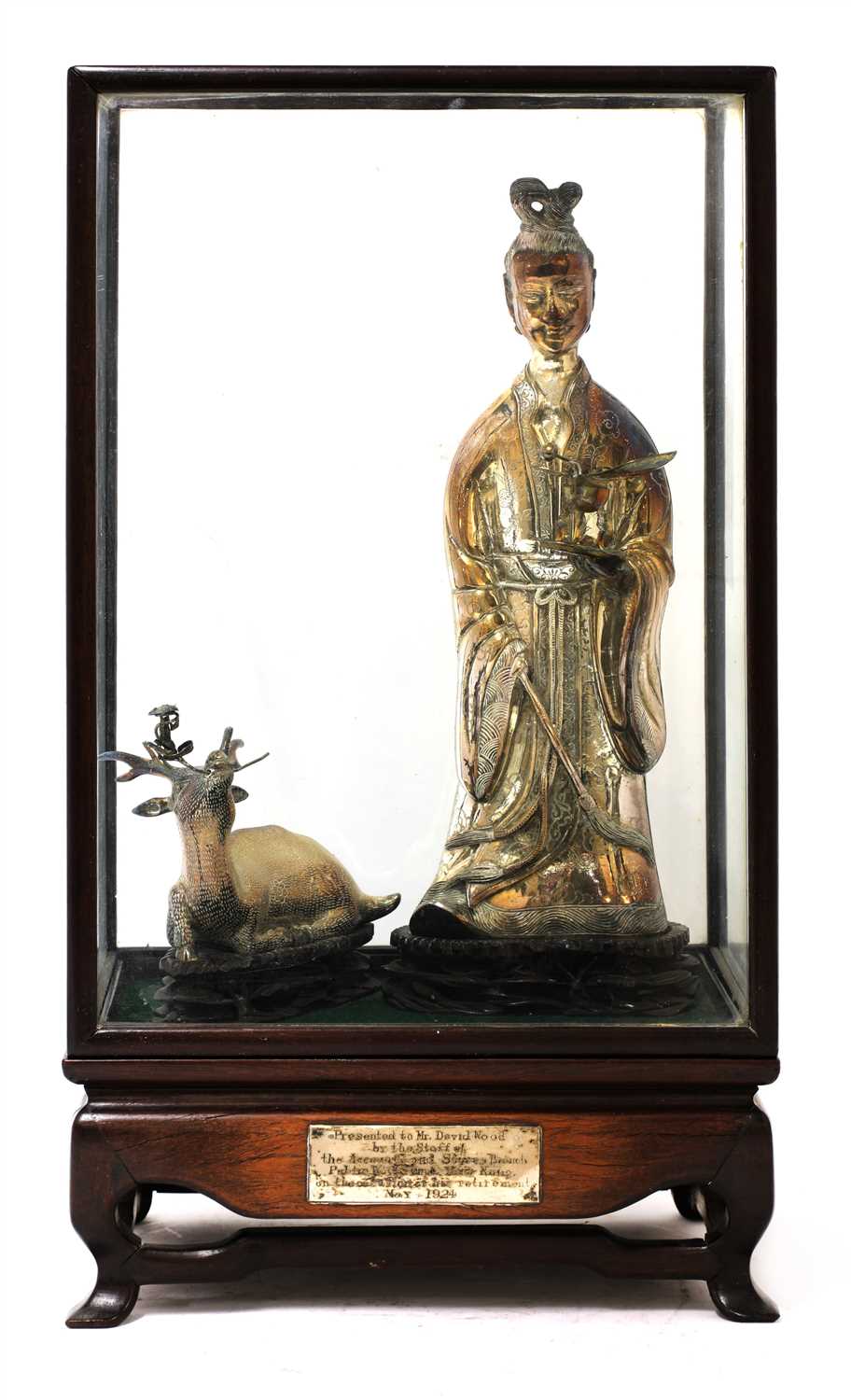 Lot 128 - A Chinese white metal group