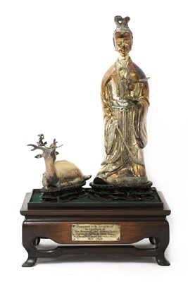 Lot 128 - A Chinese white metal group