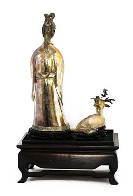 Lot 128 - A Chinese white metal group