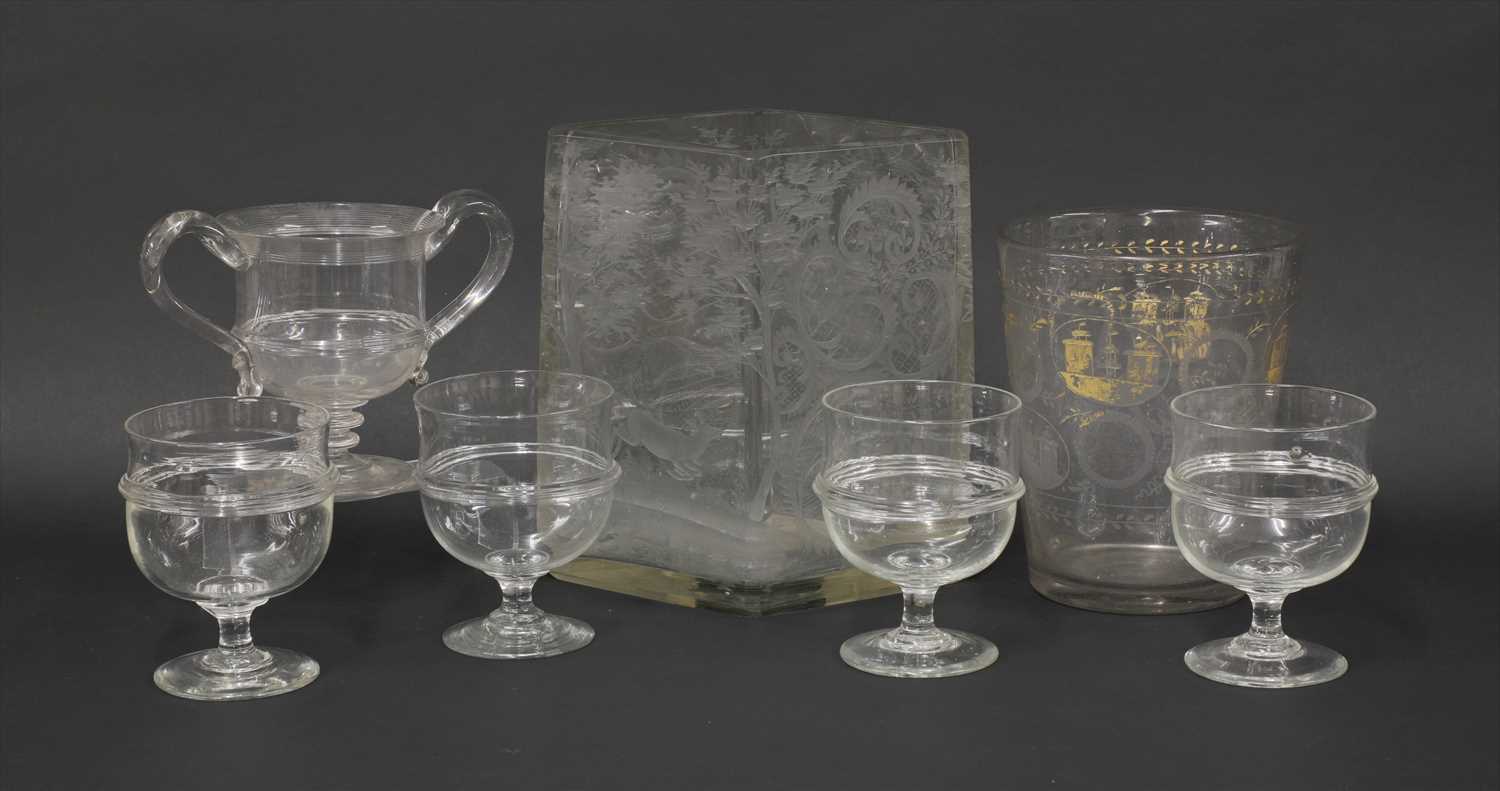 Lot 22 - A Bohemian clear glass vase