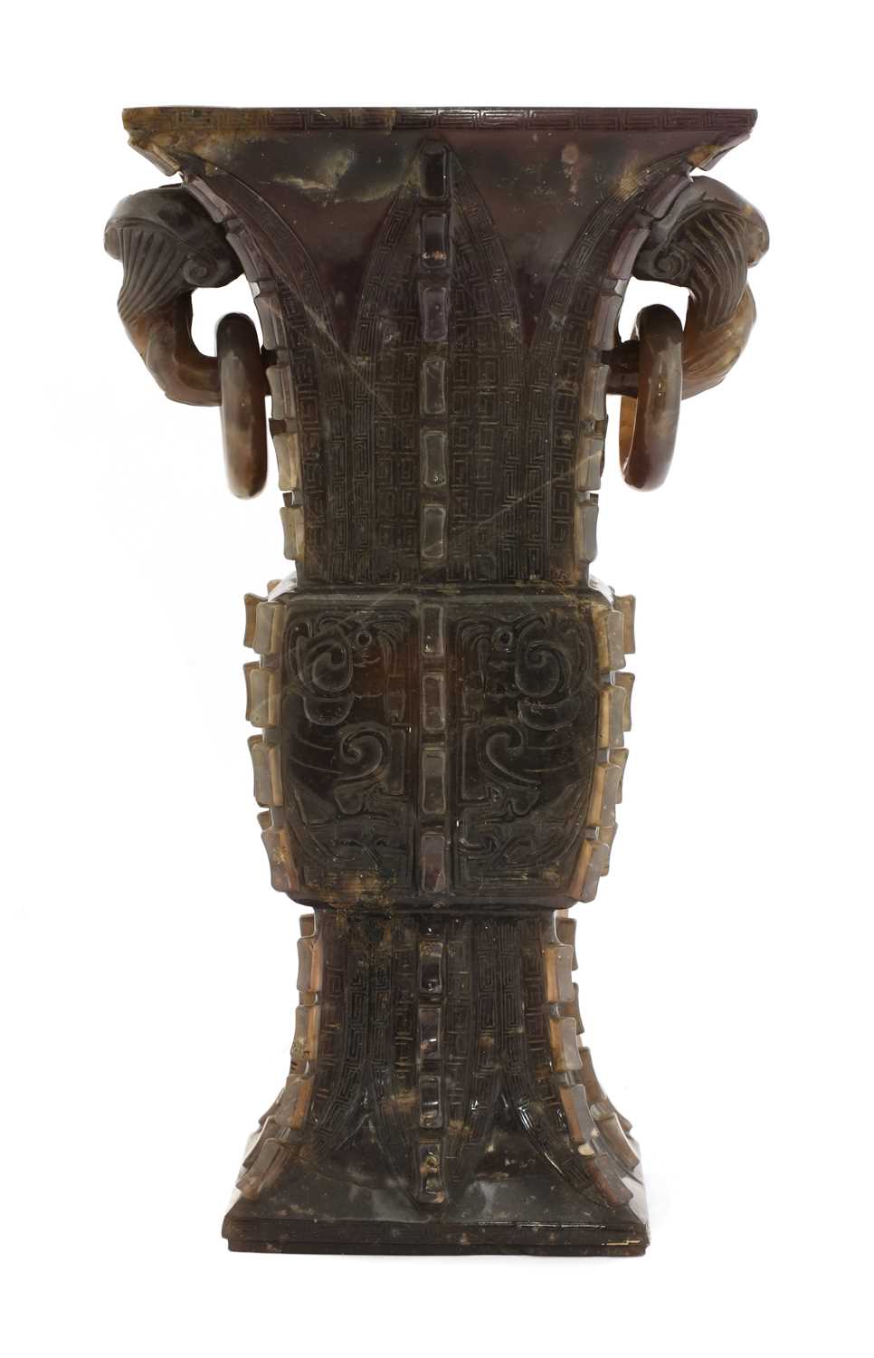 Lot 181 - A Chinese dark grey agate vase