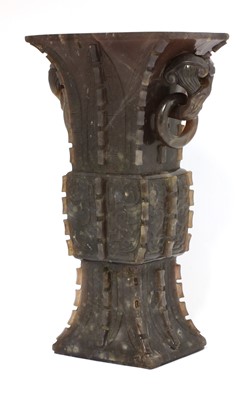 Lot 181 - A Chinese dark grey agate vase