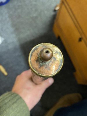 Lot 67 - A Chinese wood and brass-mounted opium pipe