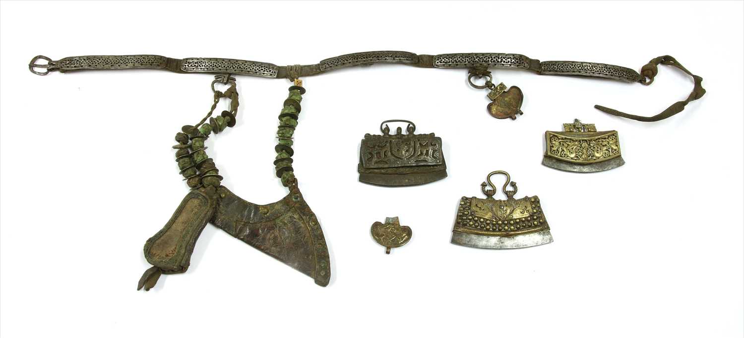 Lot 12 - Three Tibetan leather tinder pouches or chuckmucks