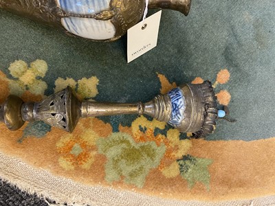 Lot 17 - Three Persian silvered narghile