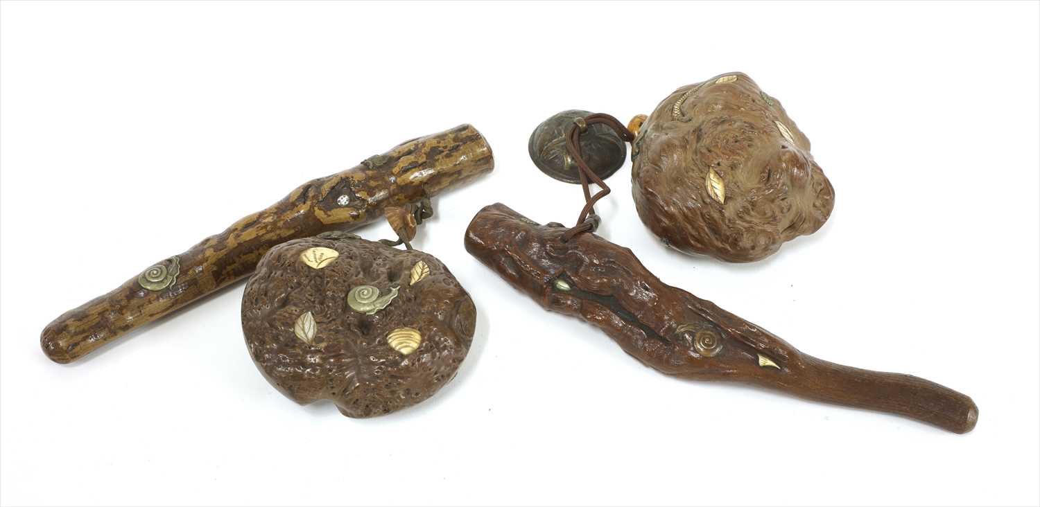 Lot 26 - Two Japanese smoking set, tonkotsu and kiseruzutsu