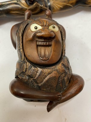 Lot 27 - A Japanese smoking set, tonkotsu and kiseruzutsu with kiseru