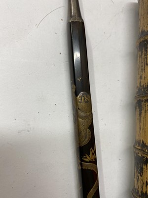 Lot 32 - Three Japanese smoking sets, tabako-ire and kiseruzutsu with kiseru