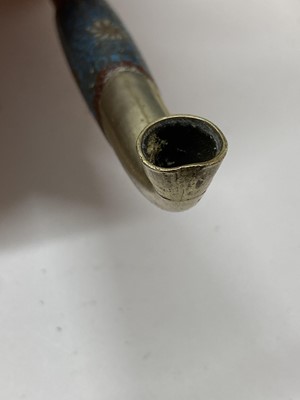 Lot 36 - A Japanese ivory kiseruzutsu with kiseru