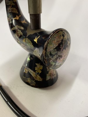Lot 41 - A Japanese lacquered and mother-of-pearl inlaid water pipe