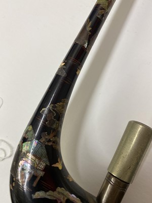 Lot 41 - A Japanese lacquered and mother-of-pearl inlaid water pipe