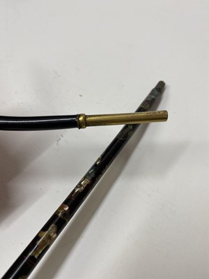 Lot 41 - A Japanese lacquered and mother-of-pearl inlaid water pipe