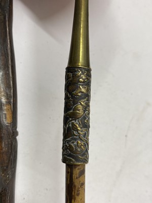 Lot 42 - A Japanese smoking set, tonkotsu and kiseruzutsu with kiseru