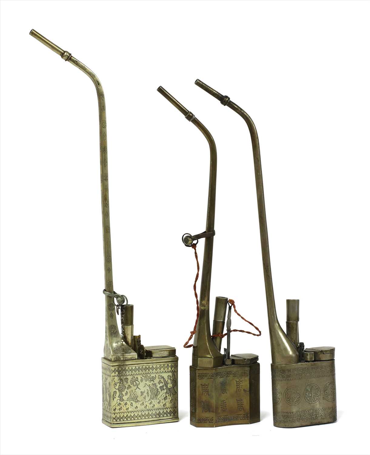 Lot 66 - A collection of three Chinese water pipes