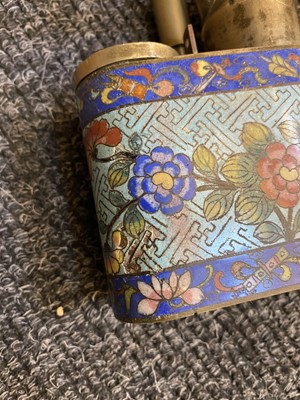 Lot 49 - A collection of four Chinese cloisonné water pipes