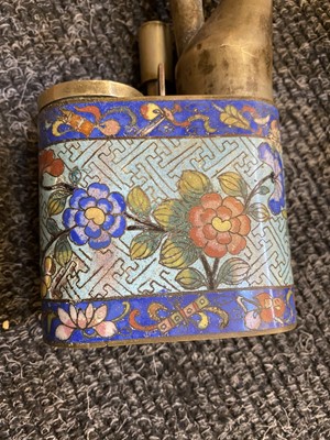 Lot 49 - A collection of four Chinese cloisonné water pipes