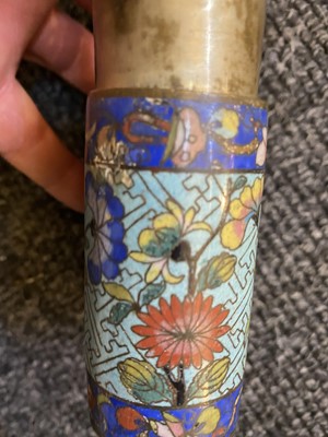 Lot 49 - A collection of four Chinese cloisonné water pipes