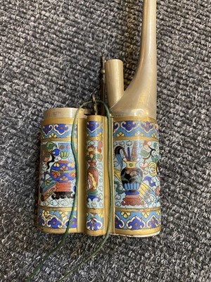 Lot 49 - A collection of four Chinese cloisonné water pipes