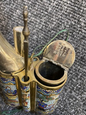 Lot 49 - A collection of four Chinese cloisonné water pipes