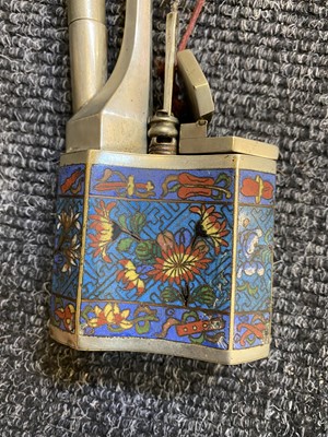 Lot 49 - A collection of four Chinese cloisonné water pipes