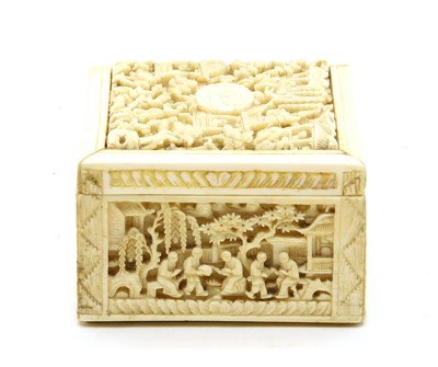 Lot 178 - A Chinese ivory gaming counter box