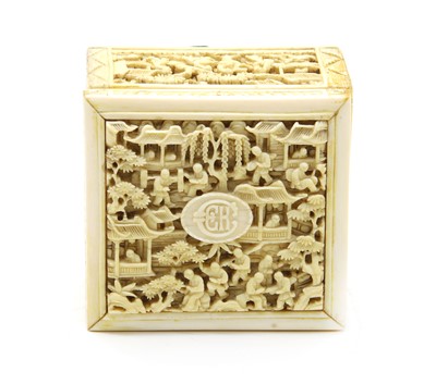 Lot 178 - A Chinese ivory gaming counter box