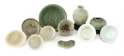 Lot 83 - A Chinese Longquan celadon 'twin-fish' dish