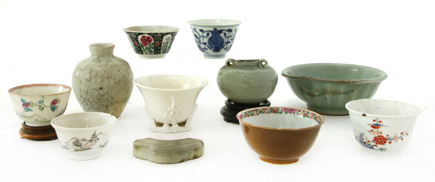 Lot 83 - A Chinese Longquan celadon 'twin-fish' dish