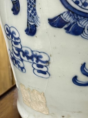 Lot 102 - A near pair of celadon-glazed vases