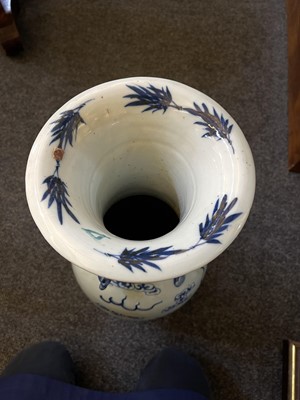 Lot 102 - A near pair of celadon-glazed vases