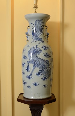 Lot 102 - A near pair of celadon-glazed vases