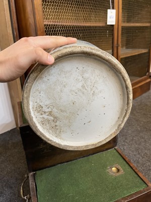 Lot 102 - A near pair of celadon-glazed vases