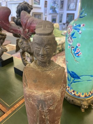 Lot 15 - A pair of Chinese pottery figures