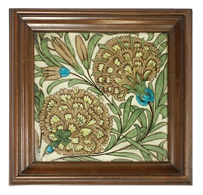 Lot 35 - A William De Morgan 'Persian Flowers' pattern tile