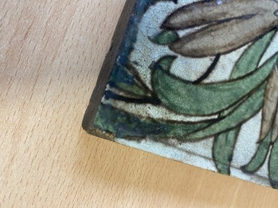 Lot 35 - A William De Morgan 'Persian Flowers' pattern tile