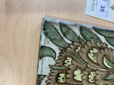Lot 35 - A William De Morgan 'Persian Flowers' pattern tile