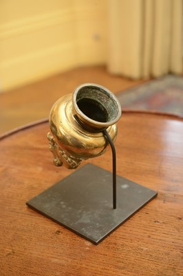 Lot 113 - An Indian brass flask