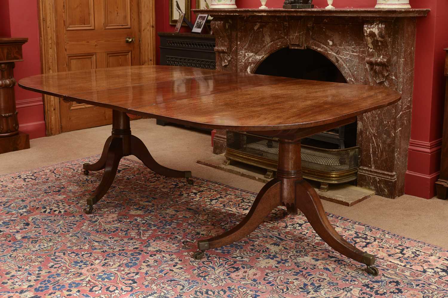 Lot 139 - A mahogany twin pedestal dining table