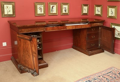 Lot 153 - A large William IV mahogany pedestal sideboard