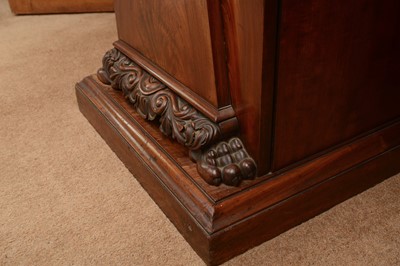 Lot 153 - A large William IV mahogany pedestal sideboard
