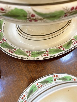 Lot 140 - A large Reilly creamware part dinner service
