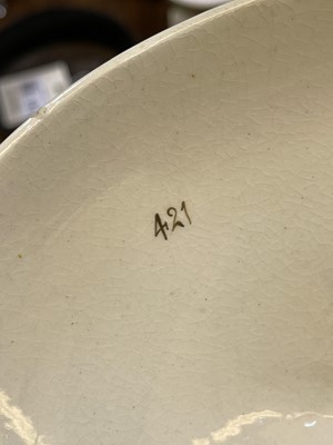 Lot 140 - A large Reilly creamware part dinner service