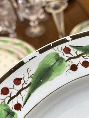 Lot 140 - A large Reilly creamware part dinner service