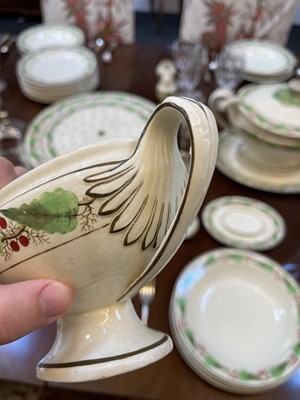 Lot 140 - A large Reilly creamware part dinner service
