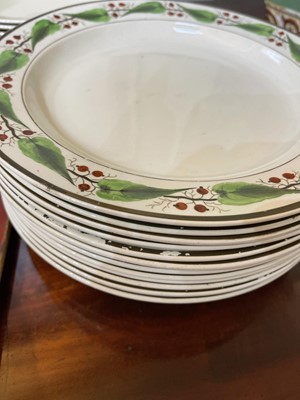 Lot 140 - A large Reilly creamware part dinner service